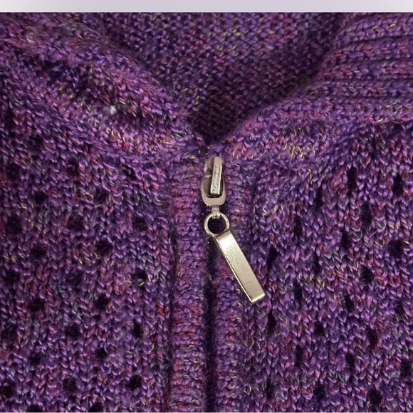 Great Northwest Clothing Company Purple Zip Cardigan Sweater - Picture 4 of 6